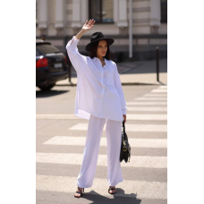 Костюм-трійка жіночий літній, креп-жатка Білий, S