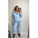 Теплий жіночий костюм TEDDY Блакитний, XS-S