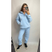 Теплий жіночий костюм TEDDY Блакитний, M-L