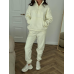 Теплий жіночий костюм TEDDY Молочний, XL-2XL