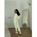 Теплий жіночий костюм TEDDY Молочний, XL-2XL