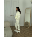 Теплий жіночий костюм TEDDY Молочний, XL-2XL