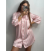 Жіноча нічна сорочка сатинова Рожева смужка, M