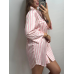Жіноча нічна сорочка сатинова Рожева смужка, M