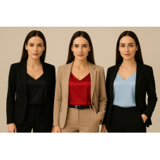 Базова майка жіноча атласна Чорний+Червоний+Блакитний 3XL/4XL