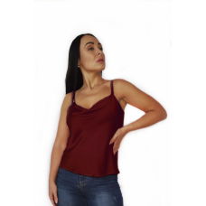 Базова шовкова майка жіноча хомут, XL, Бордо