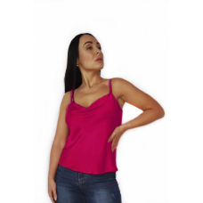 Базова шовкова майка жіноча хомут, M, Малиновий