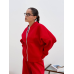 Теплий костюм на флісі жіночий з широкими штанами Червоний, 42/46 Теплий костюм на флісі жіночий з широкими штанами Червоний, 42/46