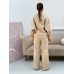 Жіночий костюм-двійка з широкими штанами Молочний, 42/46