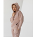 Жіночий спортивний теплий костюм оверсайз на флісі, XL, Пудра Жіночий спортивний теплий костюм оверсайз на флісі, XL, Пудра