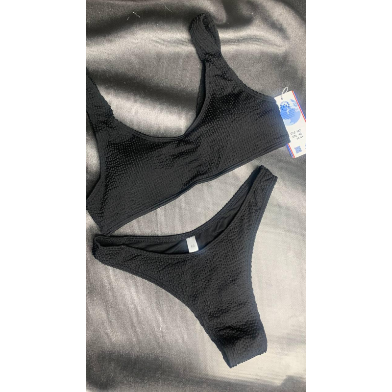 Купальник жіночий роздільний жатка Чорний, L