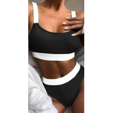 Купальник спортивний жіночий роздільний Чорний S