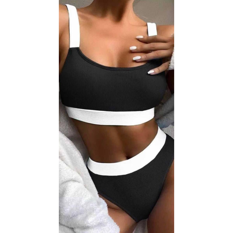 Купальник спортивний жіночий роздільний Чорний S