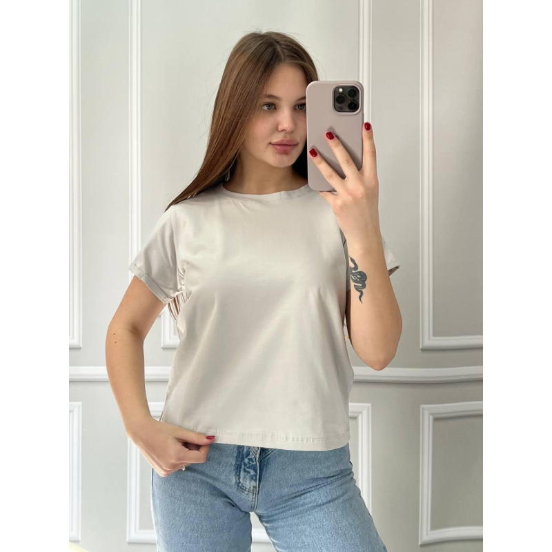 Базова футболка жіноча однотонна, сірий S