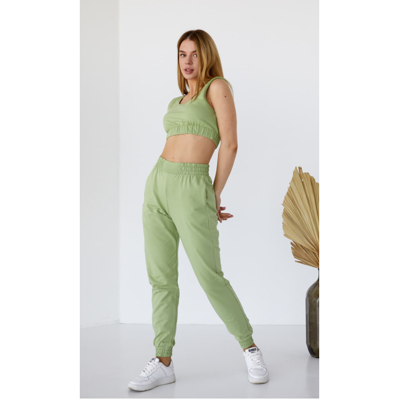 Спортивні штани жіночі джогери L, олива