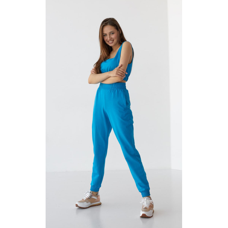 Спортивні штани жіночі джогери XL, бірюза