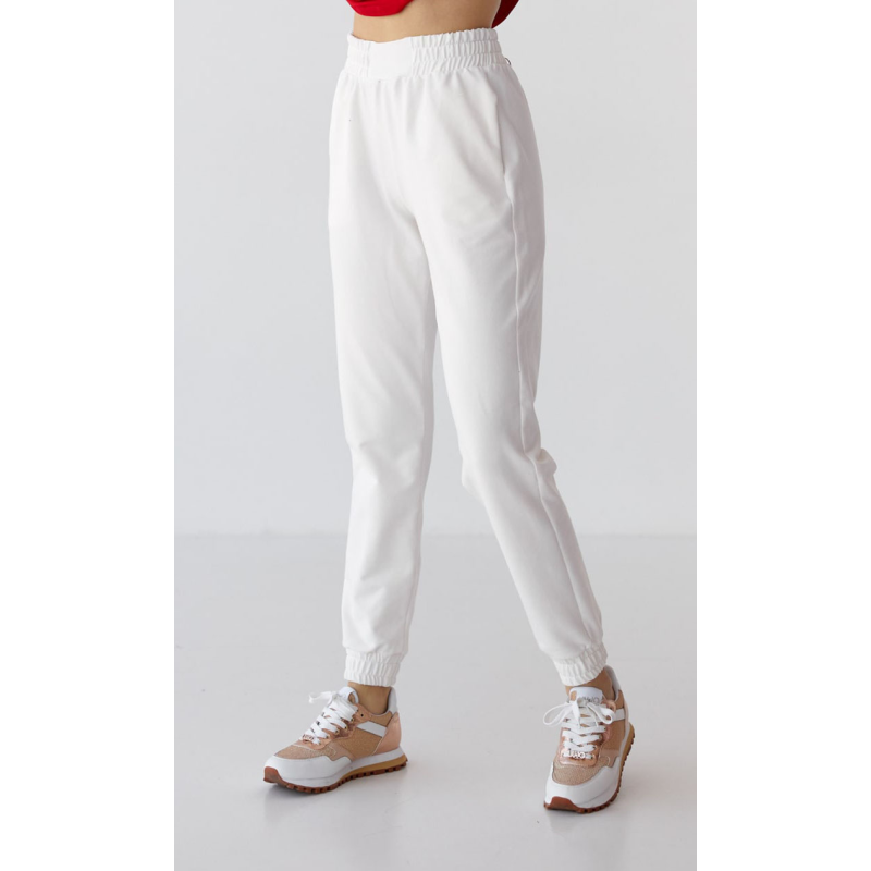 Спортивні штани жіночі джогери XS, молочний