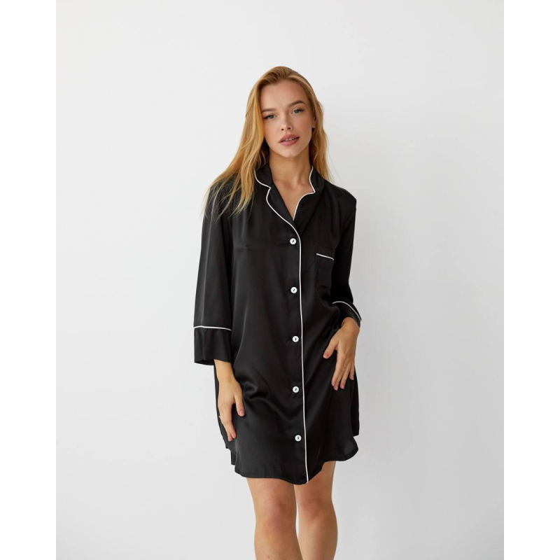 Жіноча нічна сорочка подовжена шовкова. S