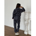 Теплий спортивний костюм жіночий мармуровий принт на флісі