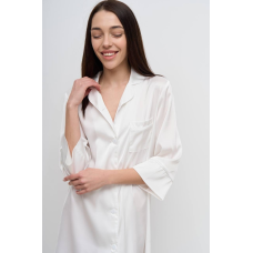 Жіноча нічна сорочка подовжена шовкова. Айворі, S