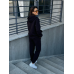 Теплий спортивний костюм жіночий на блискавці,  Чорний, 42/44