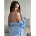 Шовкова нічна сорочка Блакитний, XL/XXL