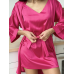 Шовкова нічна сорочка Малиновий, 3XL/4XI