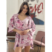 Шовкова нічна сорочка Рожевий, 3XL/4XI