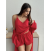 Піжама жіноча шовкова майка з шортами Червоний XS/S Піжама жіноча шовкова майка з шортами Червоний XS/S