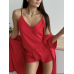 Піжама жіноча шовкова майка з шортами Червоний XS/S Піжама жіноча шовкова майка з шортами Червоний XS/S