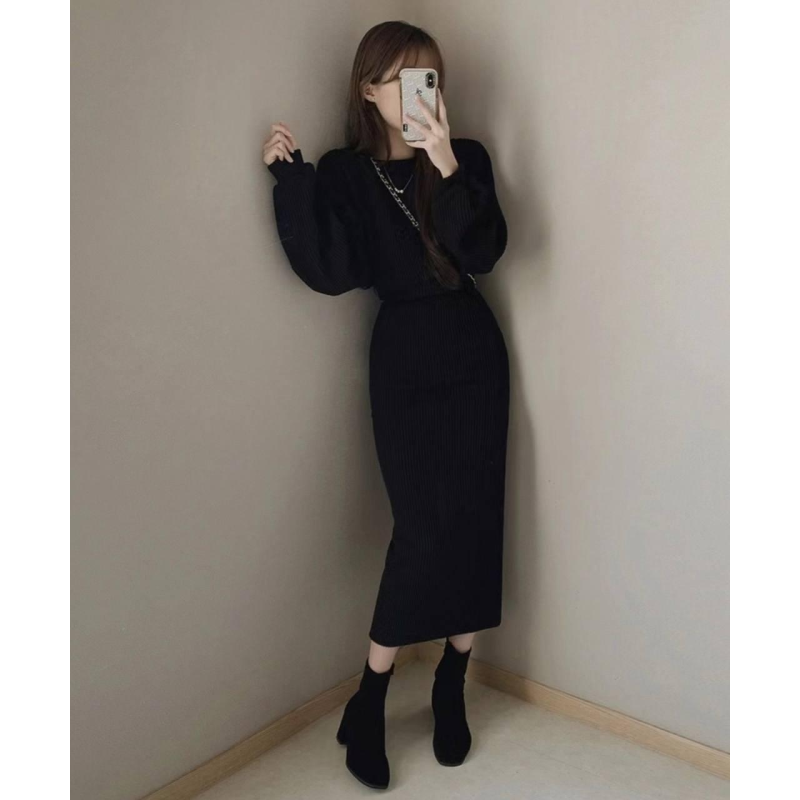 Жіночий костюм кофта зі спідницею чорний 46/48