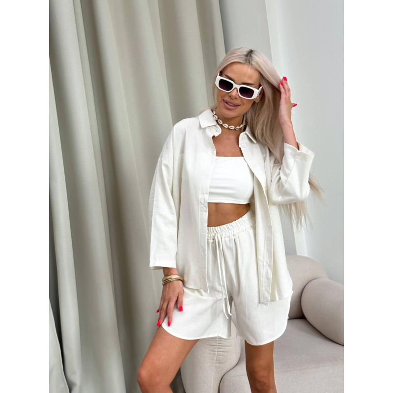 Костюм жіночий літній, льон Молочний, 48/52