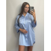 Жіноча нічна сорочка подовжена шовкова  XL, Блакитний