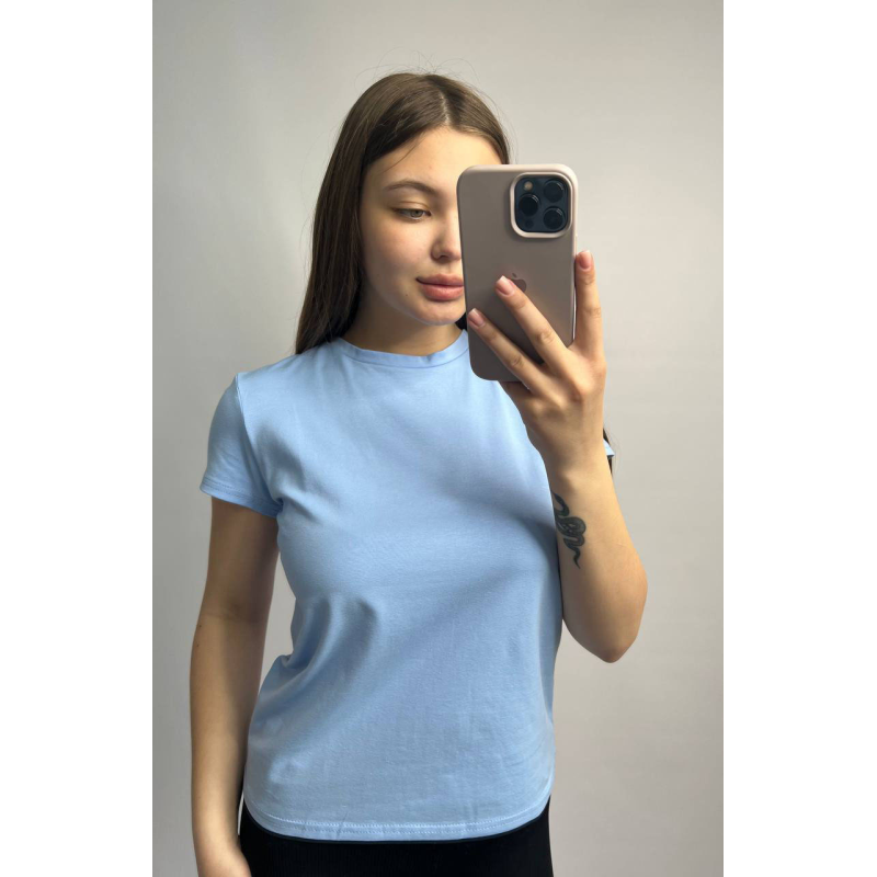 Базова футболка жіноча подовжена Блакитний, L