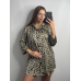 Жіноча нічна сорочка подовжена шовкова. Леопард 5, M