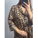 Жіноча нічна сорочка подовжена шовкова. Леопард 6, L