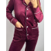 Костюм із плюшевого велюру на ґудзиках із двома кишенями. Бордо, XXL