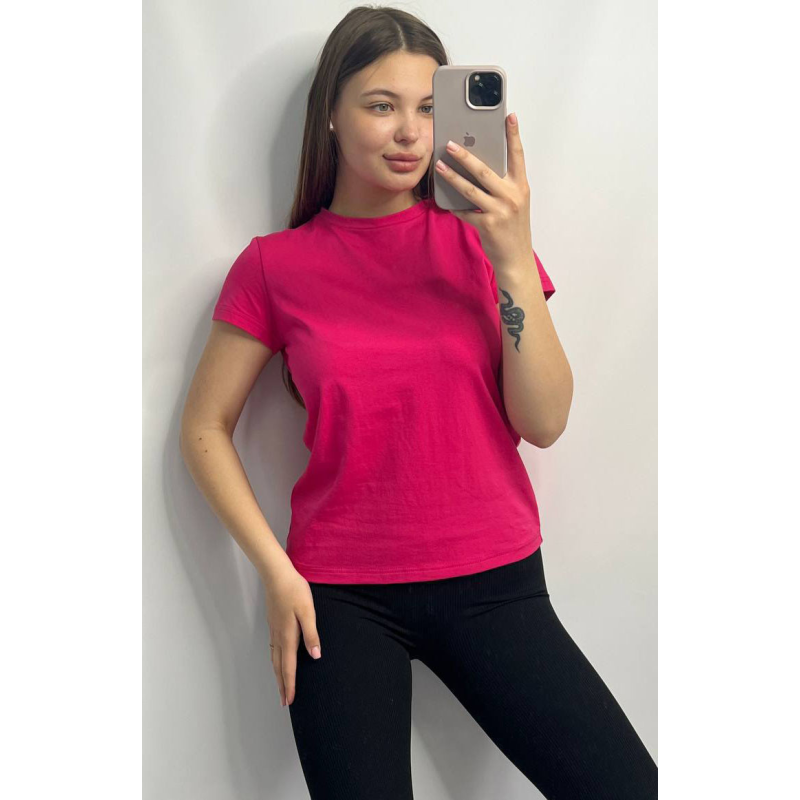 Базова футболка жіноча подовжена Малиновий, XL