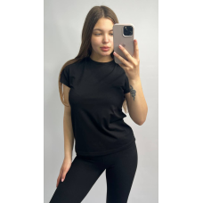 Базова футболка жіноча подовжена Чорний, M