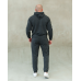 Костюм спортивний чоловічий Лампаси весна Сіро-чорний, XL