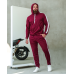 Костюм спортивний чоловічий Лампаси весна Бордово-білий, XL