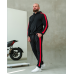 Костюм спортивний чоловічий Лампаси весна Чорно-червоний L