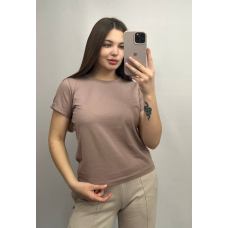 Базова футболка жіноча подовжена Какао, XL