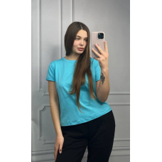 Базова футболка жіноча подовжена Бірюзовий, XXL