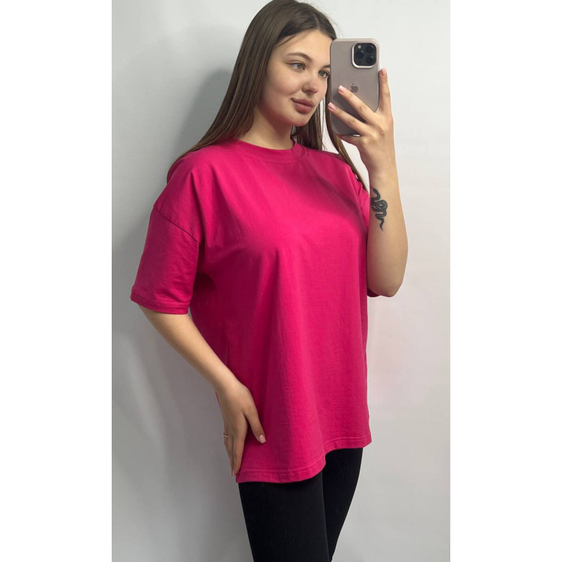 Футболка жіноча оверсайз Малина, 3XL/4XL Футболка жіноча оверсайз Малина, 3XL/4XL
