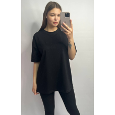 Футболка базова оверсайз Чорний, M/L