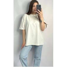 Футболка базова оверсайз Молочний, M/L