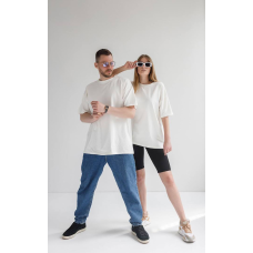 Футболка базова оверсайз Молочний, 3XL/4XL