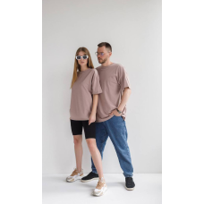 Футболка базова оверсайз Какао, 3XL/4XL