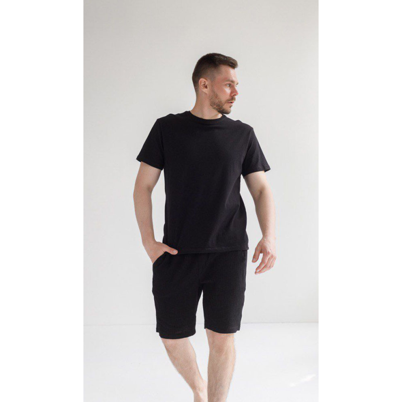 Шорти чоловічі з мусліну Чорні S